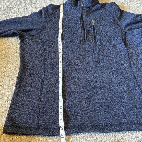 Woolrich Jacket Men’s Large Blue Pullover 1/4 Zip Sweater Comfort Cabincore - Picture 10 of 12